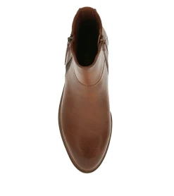 Baretraps Booties-Alona Block Heel Bootie Cognac