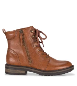 Baretraps Booties-Amysue Lace Up Bootie Cognac
