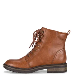 Baretraps Booties-Amysue Lace Up Bootie Cognac