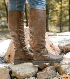 Baretraps Knee High Boots-Autumn Riding Boot Cognac