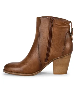 Baretraps Booties-Charee Block Heel Bootie BrushBrown