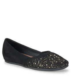 Baretraps Flats & Loafers-Charlie Flat Black/OldGold