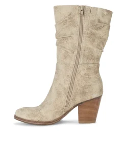 Baretraps Knee High Boots-Cheyenne Mid Calf Boot Cream
