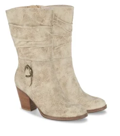 Baretraps Knee High Boots-Cheyenne Mid Calf Boot Cream