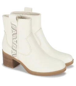 Baretraps Booties-Covina Block Heel Bootie Cream