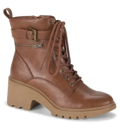 Baretraps Booties-Dani Lace Up Boot Cognac