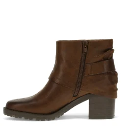 Baretraps Booties-Deborah Block Heel Bootie BrushBrown