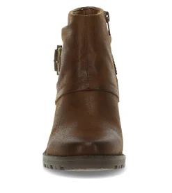 Baretraps Booties-Deborah Block Heel Bootie BrushBrown