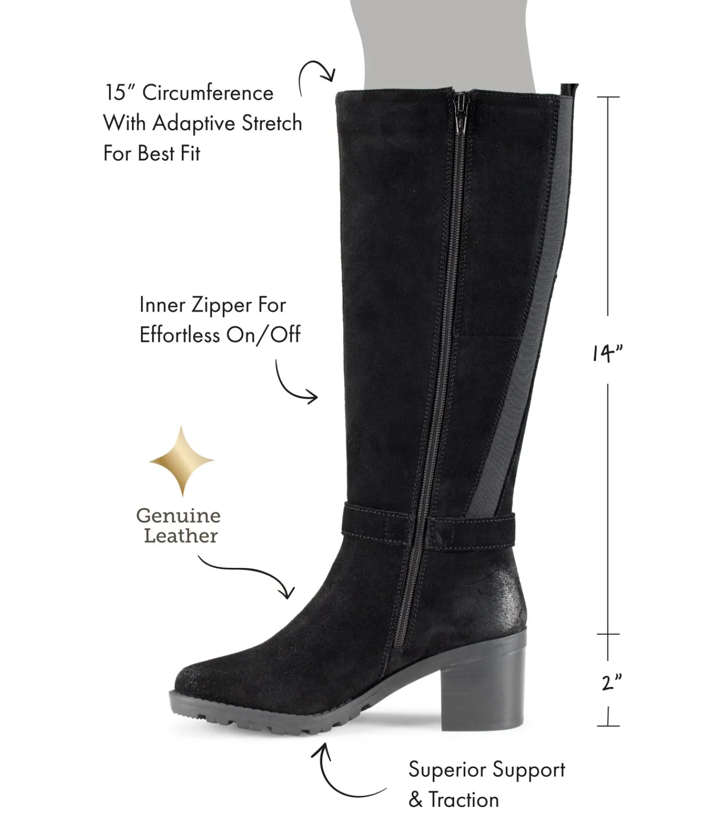 Baretraps Knee High Boots-Della Tall Boot BlackSuede