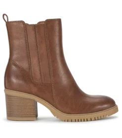 Baretraps Booties-Feeney Block Heel Boot Cognac