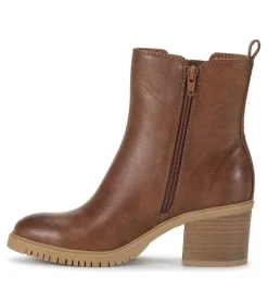 Baretraps Booties-Feeney Block Heel Boot Cognac