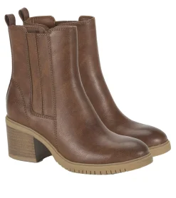 Baretraps Booties-Feeney Block Heel Boot Cognac