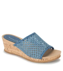 Baretraps Wedge Sandals|Slides & Slip On Sandals-Flossey Wedge Slide Sandal LightBlue
