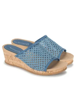 Baretraps Wedge Sandals|Slides & Slip On Sandals-Flossey Wedge Slide Sandal LightBlue