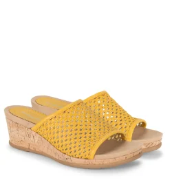 Baretraps Wedge Sandals|Slides & Slip On Sandals-Flossey Wedge Slide Sandal MellowYellow