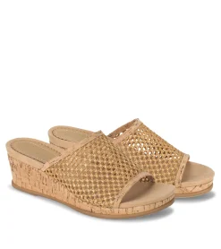 Baretraps Wedge Sandals|Slides & Slip On Sandals-Flossey Wedge Slide Sandal Natural