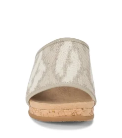 Baretraps Wedge Sandals|Slides & Slip On Sandals-Flossey Wedge Slide Sandal NaturalIkat