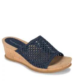 Baretraps Wedge Sandals|Slides & Slip On Sandals-Flossey Wedge Slide Sandal DarkDenim