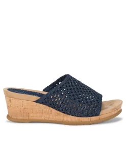 Baretraps Wedge Sandals|Slides & Slip On Sandals-Flossey Wedge Slide Sandal DarkDenim