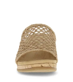 Baretraps Wedge Sandals|Slides & Slip On Sandals-Flossey Wedge Slide Sandal NaturalCork