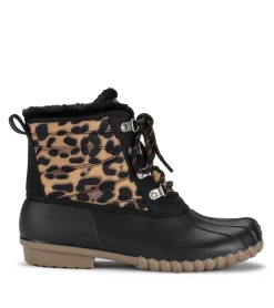 Baretraps Booties|Cold Weather Boots-Flynn Duck Boot BlackLeopard