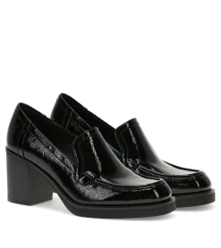 Baretraps Flats & Loafers|Dress Shoes-Gretel Block Heel Loafer BlackPatent