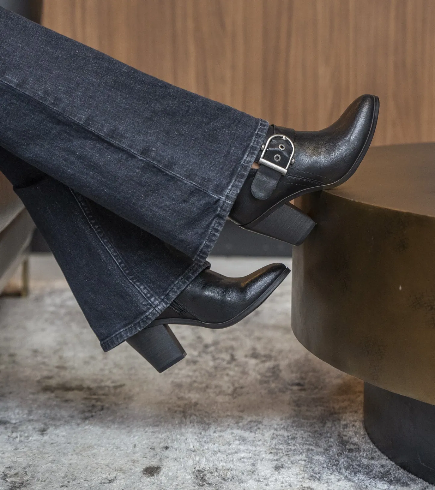 Baretraps Booties-Karina Block Heel Ankle Bootie Black