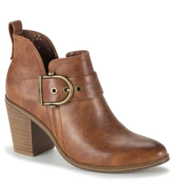 Baretraps Booties-Karina Block Heel Ankle Bootie Brown