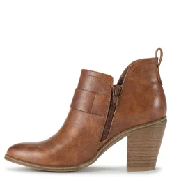 Baretraps Booties-Karina Block Heel Ankle Bootie Brown