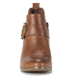 Baretraps Booties-Karina Block Heel Ankle Bootie Brown