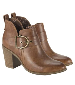 Baretraps Booties-Karina Block Heel Ankle Bootie Brown