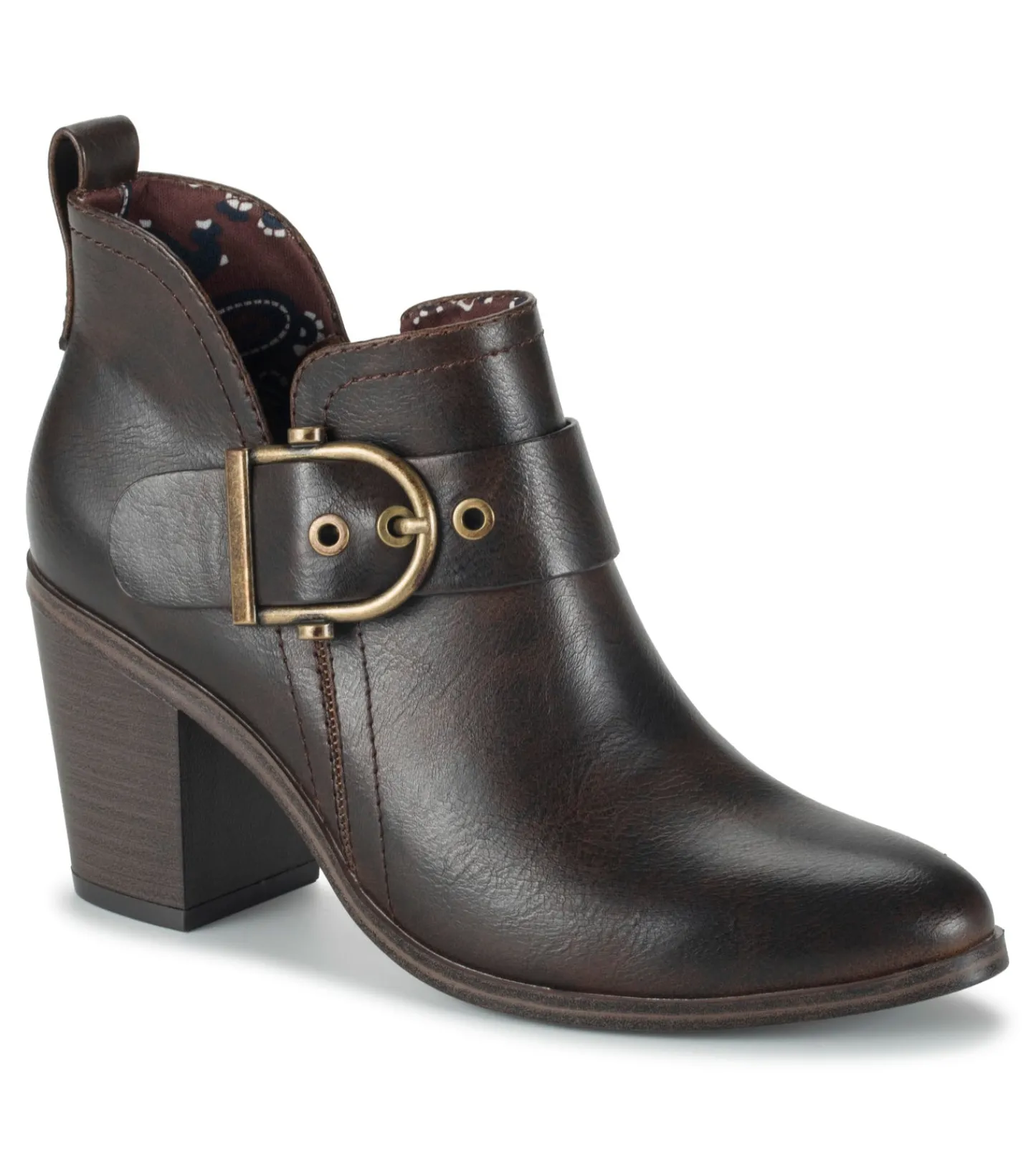 Baretraps Booties-Karina Block Heel Ankle Bootie DarkBrown