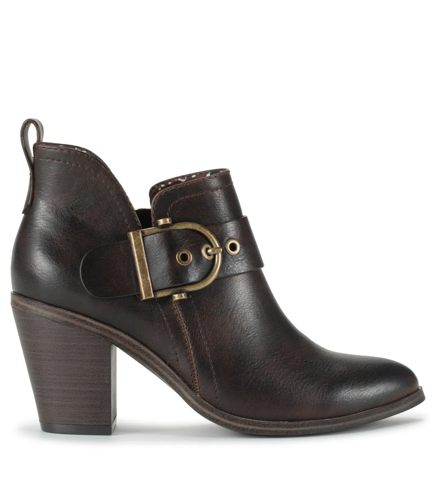 Baretraps Booties-Karina Block Heel Ankle Bootie DarkBrown