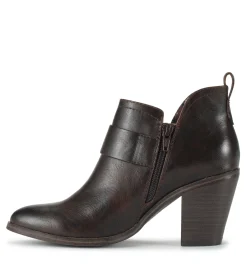Baretraps Booties-Karina Block Heel Ankle Bootie DarkBrown
