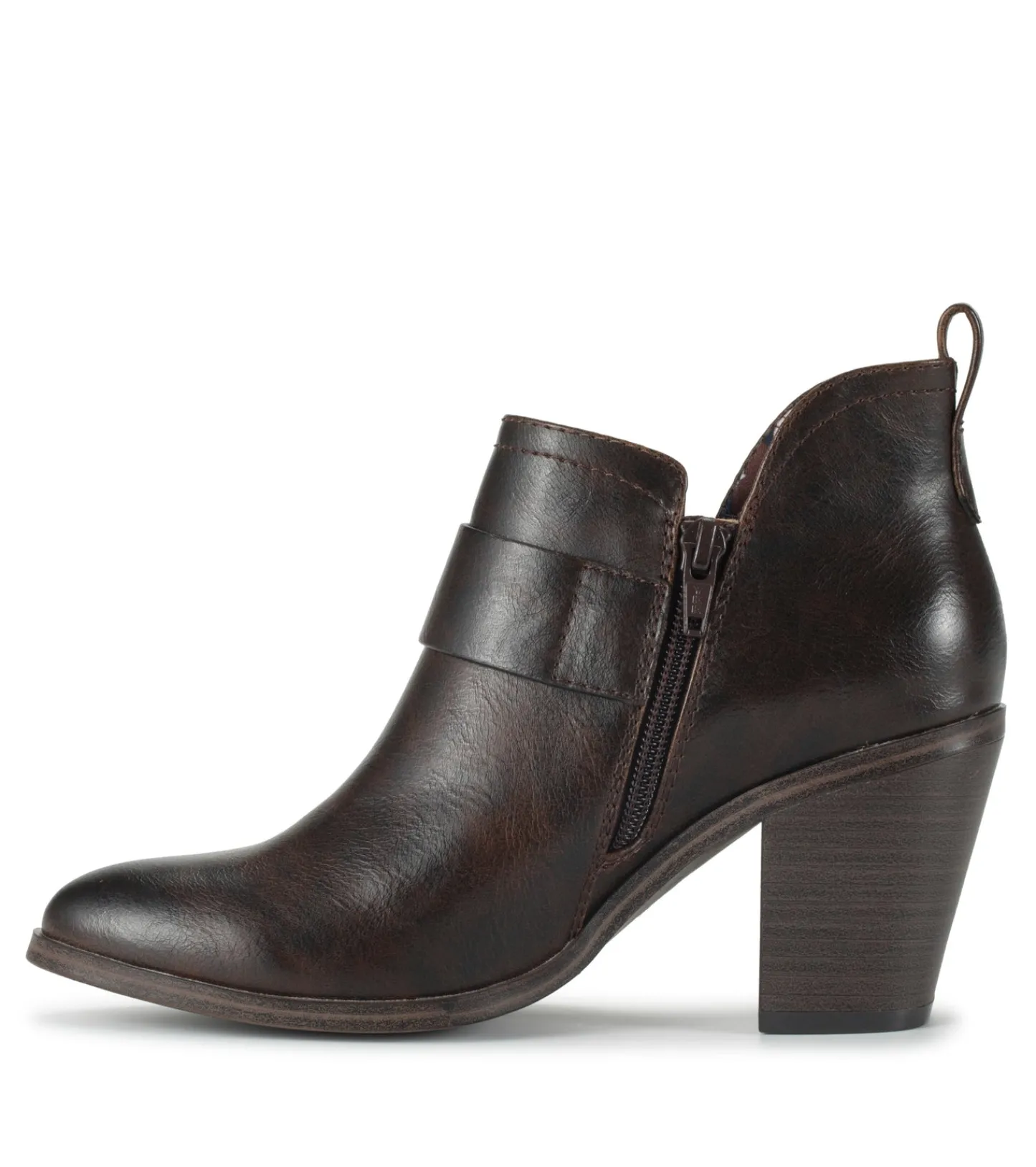 Baretraps Booties-Karina Block Heel Ankle Bootie DarkBrown