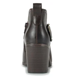 Baretraps Booties-Karina Block Heel Ankle Bootie DarkBrown