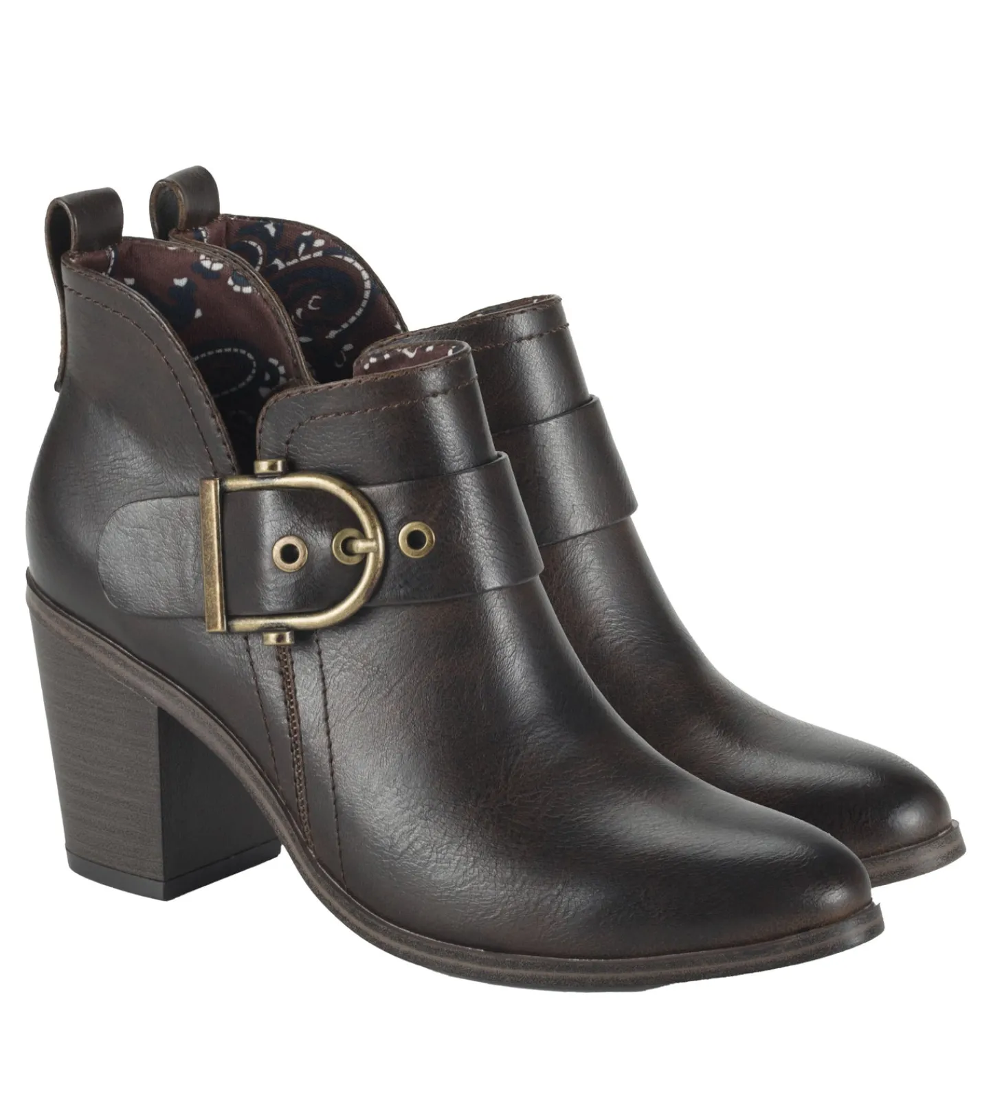 Baretraps Booties-Karina Block Heel Ankle Bootie DarkBrown