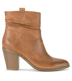 Baretraps Booties-Katherine Block Heel Bootie Cognac
