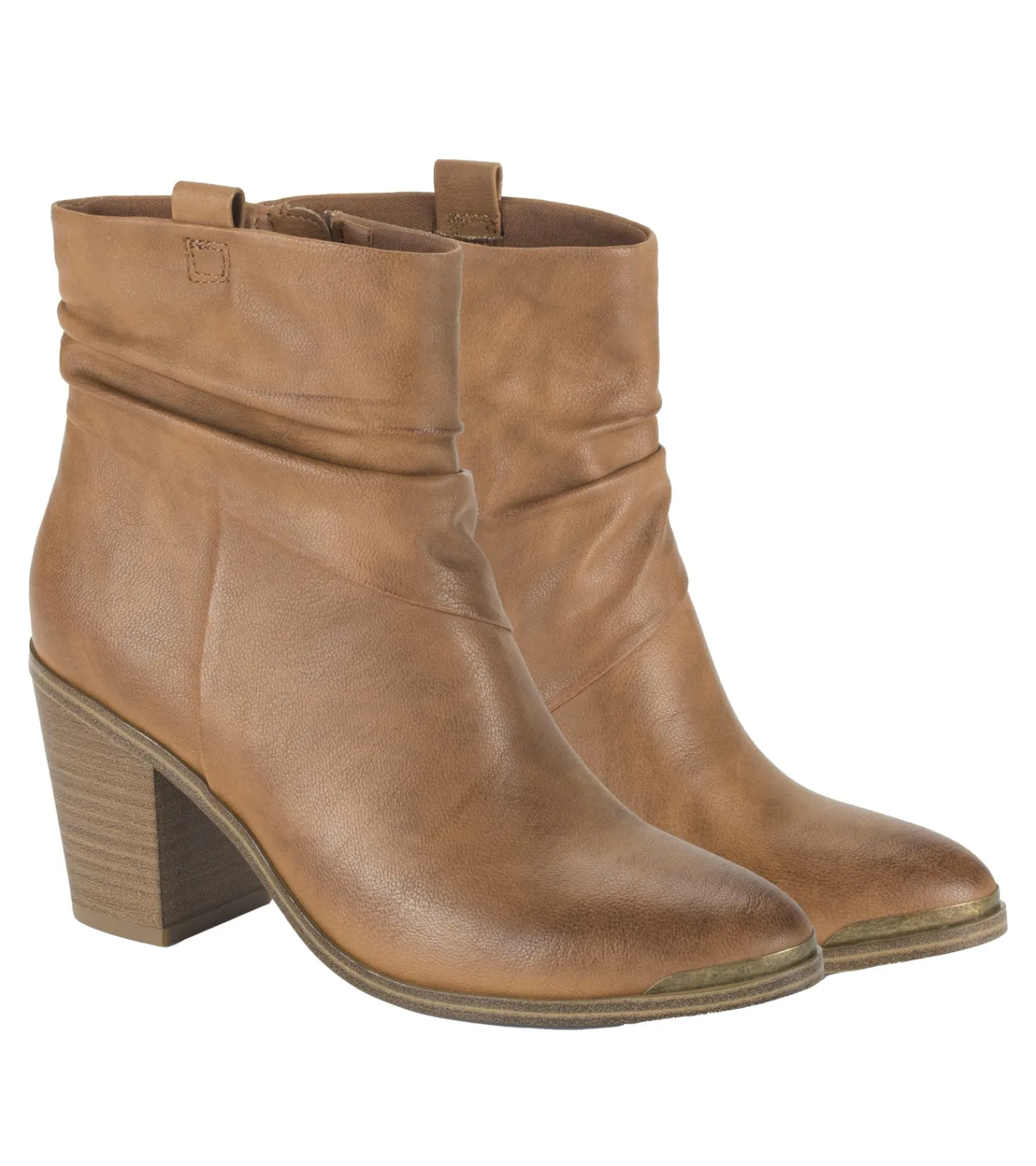 Baretraps Booties-Katherine Block Heel Bootie Cognac