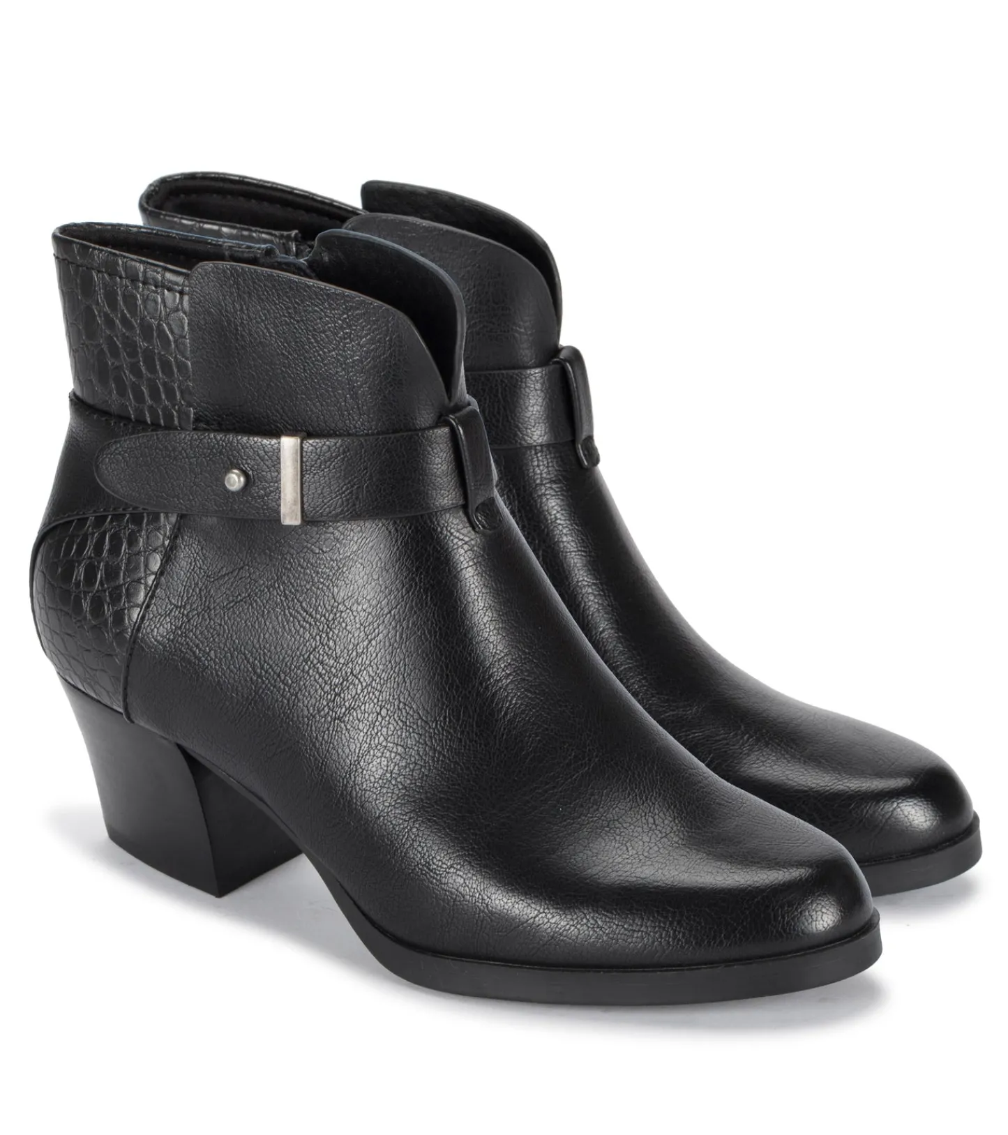 Baretraps Booties-Lane Block Heel Bootie BlackCroco