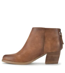 Baretraps Booties-Lauryn Block Heel Ankle Bootie Walnut
