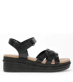 Baretraps Wedge Sandals-Lena Wedge Sandal Black
