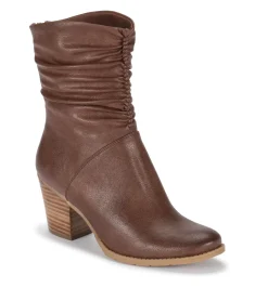 Baretraps Booties-Leslie Block Heel Slouch Boot BrushBrown