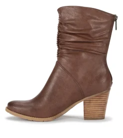 Baretraps Booties-Leslie Block Heel Slouch Boot BrushBrown