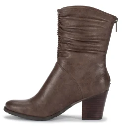 Baretraps Booties-Leslie Block Heel Slouch Boot DarkTaupe