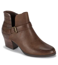 Baretraps Booties-Lexis Block Heel Bootie BrushBrownCroco