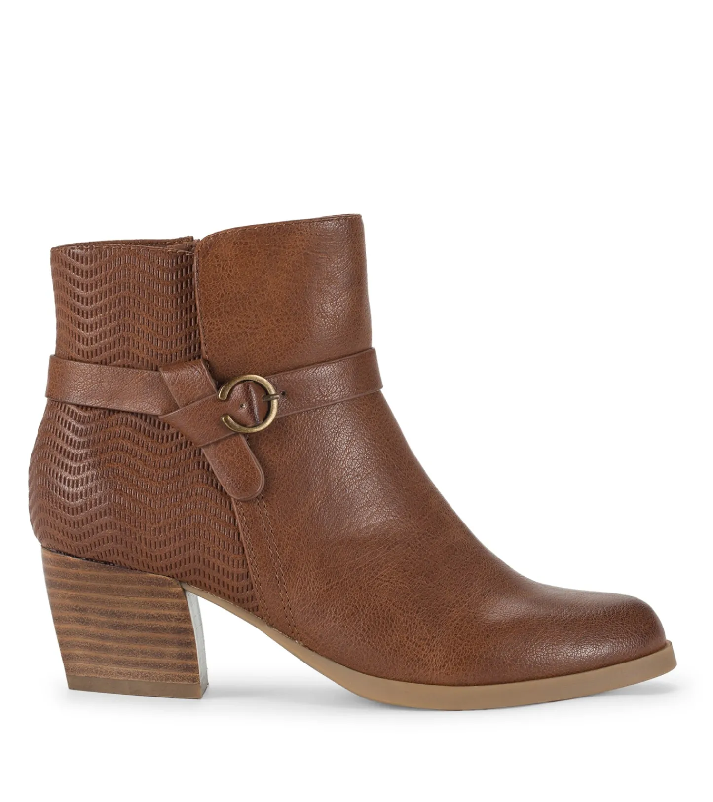 Baretraps Booties-Linda Block Heel Bootie Cognac