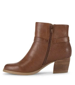 Baretraps Booties-Linda Block Heel Bootie Cognac