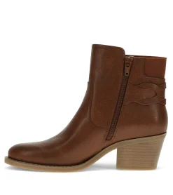Baretraps Booties-Luella Block Heel Bootie Cognac