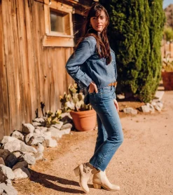 Baretraps Booties-Luella Block Heel Bootie Milkyway